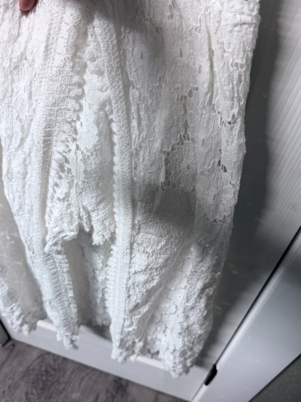 CUPSHE Thin Straps Ruching Smocking Lace Jumpsuit Romper M White - Picture 5 of 8